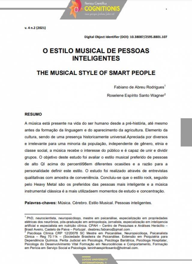 O ESTILO MUSICAL DE PESSOAS INTELIGENTES