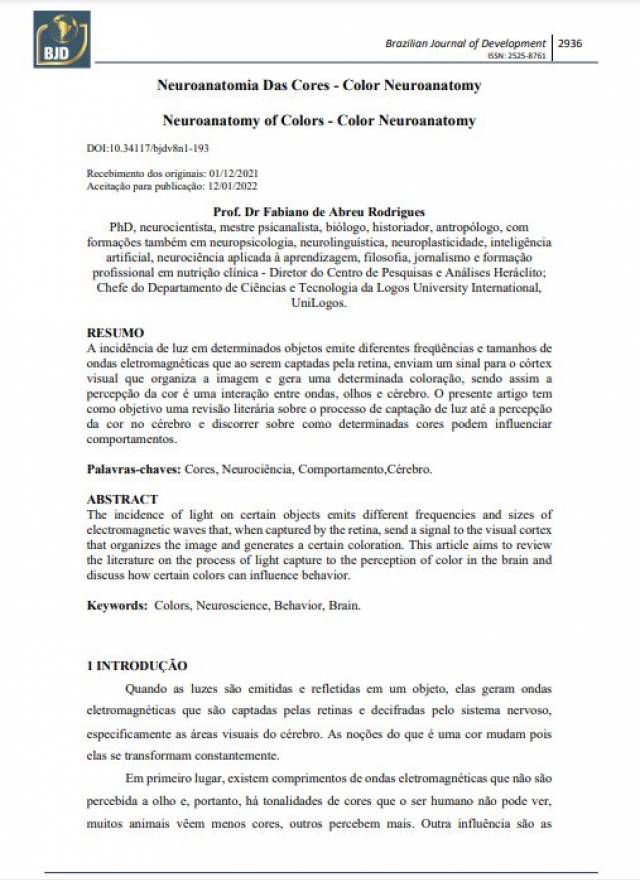 Neuroanatomia Das Cores - Color Neuroanatomy