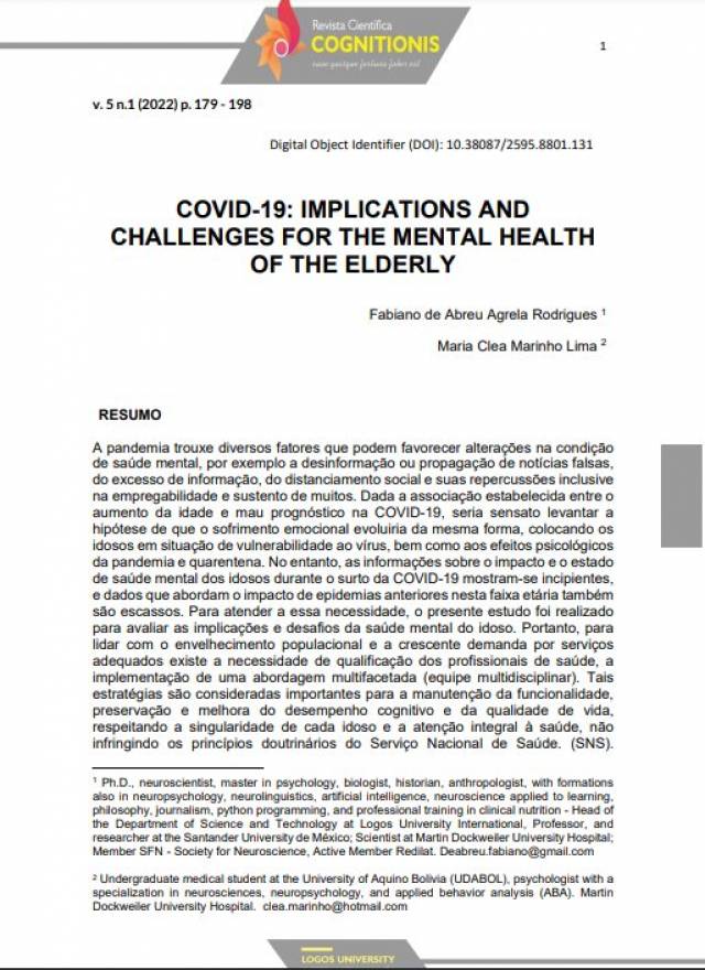 COVID-19: IMPLICATIONS AND CHALLENGES FOR THE MENTAL HEALTH OF THE ELDERLY