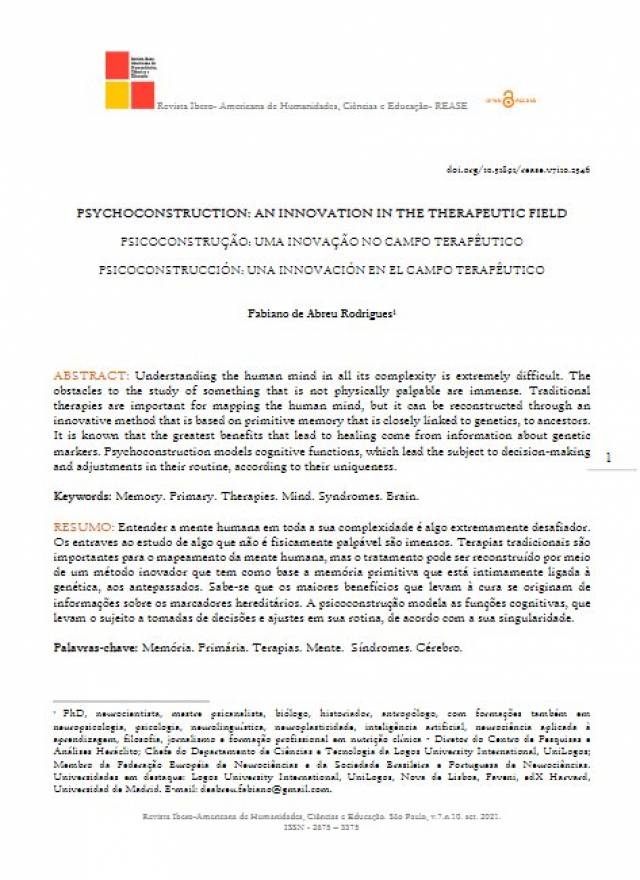 PSYCHOCONSTRUCTION:ANINNOVATIONINTHETHERAPEUTICFIELD
