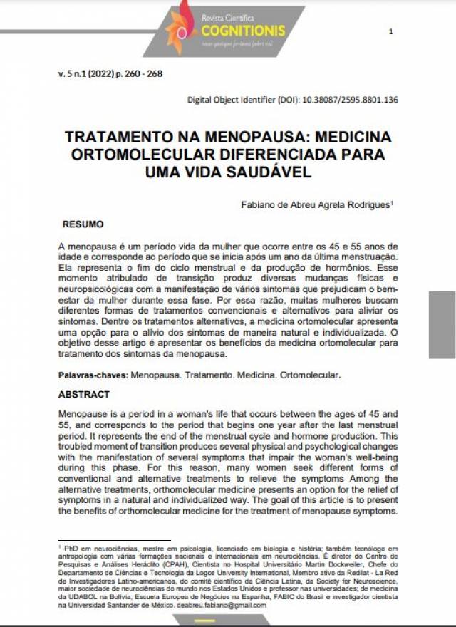 TRATAMENTO NA MENOPAUSA: MEDICINA ORTOMOLECULAR DIFERENCIADA PARA UMA VIDA SAUDÁVEL