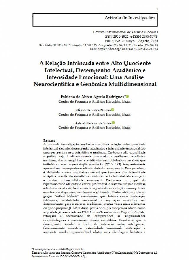 A Relação Intrincada entre Alto Quociente Intelectual, Desempenho Acadêmico e Intensidade Emocional: Uma Análise Neurocientífica e Genômica Multidimen