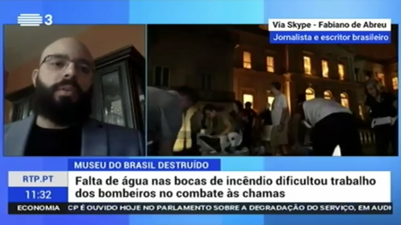 Na emissora RTP de Portugal, filósofo Fabiano de Abreu debate com petista que alega que Lula é injustiçado O filósofo e pesquisador político luso-brasileiro Fabiano de Abreu foi convidado pela emissora RTP3, de Portugal, para falar sobre o incêndio que destruiu o Museu Nacional no Rio de Janeiro no último domingo, dia 2. O